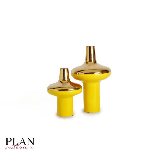 Dawn Yellow & Gold Vase L